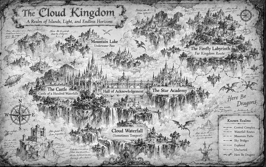The Cloud Kingdom then, an incomplete pencil draft