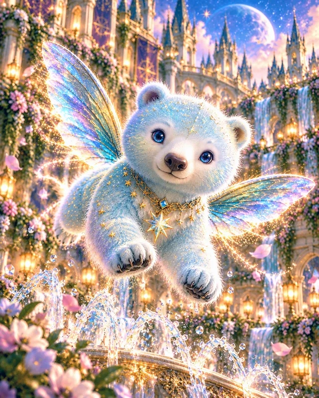 Humming bear sighting 12: Skimming the fountain, wings humming. One bear, or two?