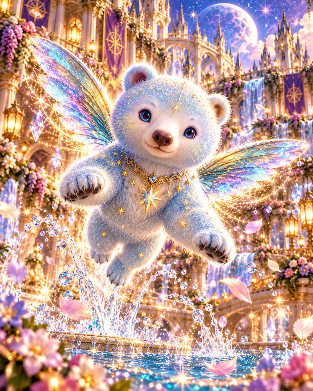 Humming bear sighting 9: A splash and a hover over the fountain.
