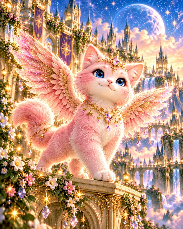 Winged cat sighting 2: Wings wide on a high ledge above the falls.