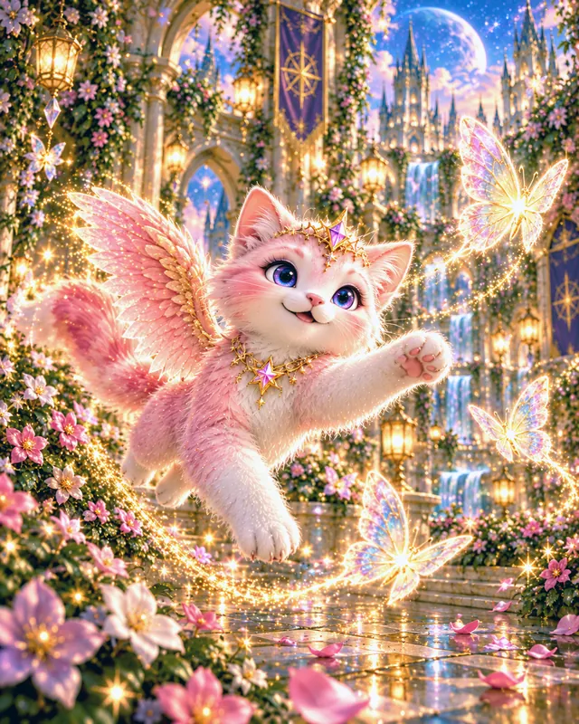 Winged cat sighting 8: Reaching for a butterfly in the garden.