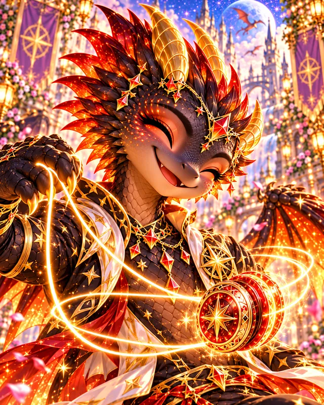 Ember dragon sighting 9: Laughing, after a trick went exactly right.