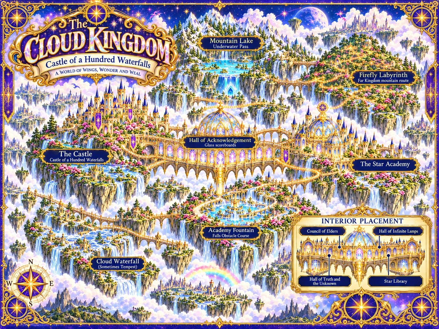 The illustrated map of the Cloud Kingdom